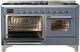 Ilve® Majestic III 60" Blue Gray Pro Style Dual Fuel Liquid Propane Range with Triple Glass Door and Chrome Trim-3