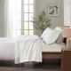 Olliix by True North by Sleep Philosophy Ivory Solid King Cozy 100% Cotton Flannel Printed Sheet Set-3