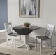 John Thomas Furniture® Dining Essentials Heather Gray Round Drop Leaf Top with Pure White Aria Pedestal Base-0