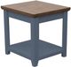 Legends Home Ithaca Bourbon End Table with Blue Denim Base-0