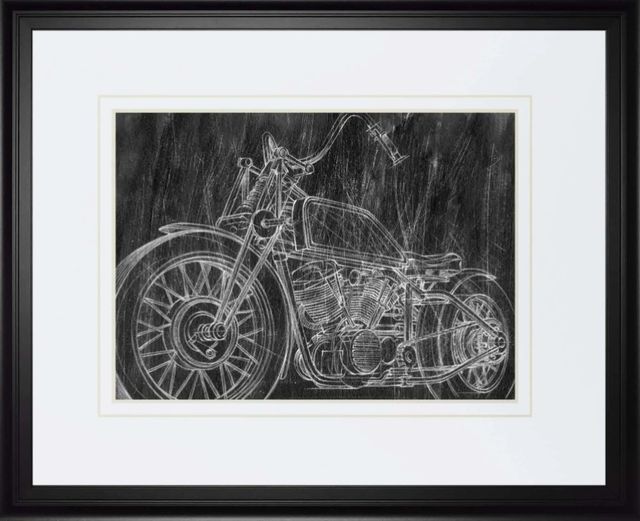 Classy Art Motorcycle Mechanical Sketch I By Ethan Harper Wall Art-0
