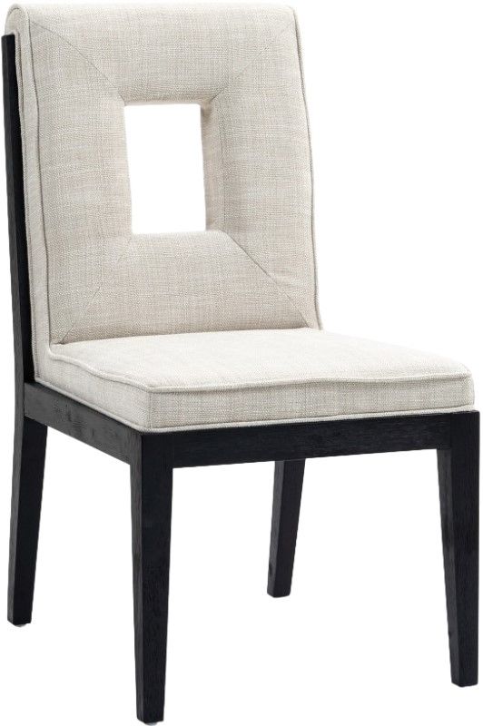 Meridian Furniture Gwendolyn Cream/Black Upholstered Dining Side Chair-0