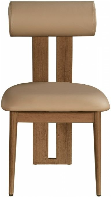 Meridian Furniture Dario Tan/Walnut Vegan Leather Dining Chair-1