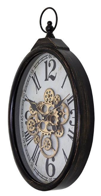 YHD Gold/White Ovate Gear Clock-3
