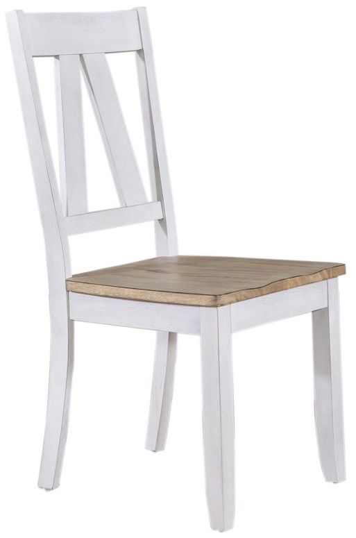 Liberty Furniture Lindsey Farm Sandstone/Weathered White Splat Back Side Chair-0