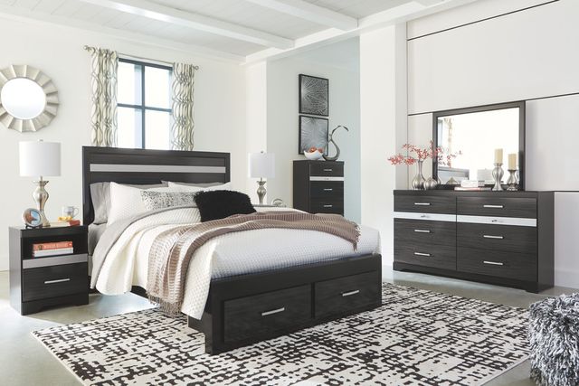 Signature Design by Ashley® Starberry Black Queen Panel Storage Bed-2