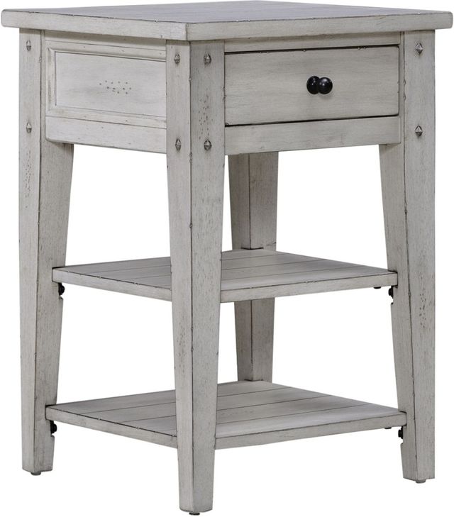 Liberty Furniture Lake House Weathered White Chairside Table-0