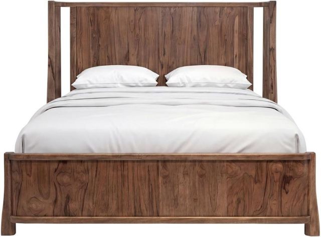 International Furniture Direct Roots Brown Queen Panel Bed-2
