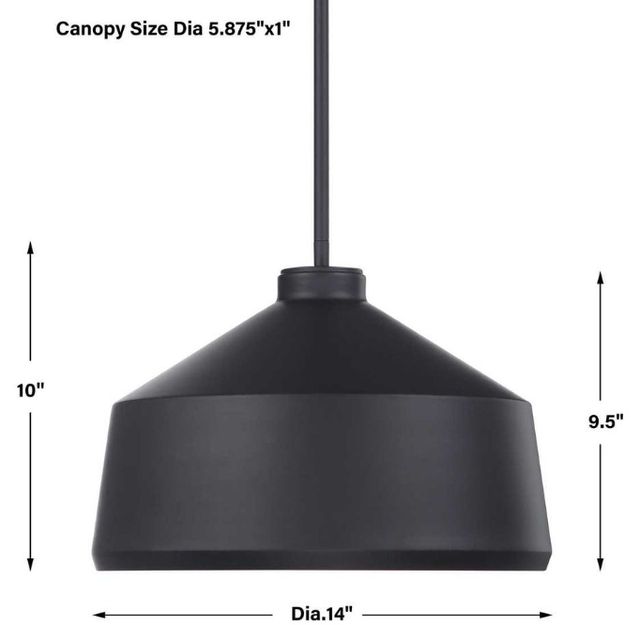 Uttermost® Holgate Black Pendant Light-2