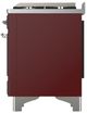 Ilve® Majestic III 36" Burgundy Pro Style Dual Fuel Liquid Propane Range with Solid Door and Chrome Trim-4