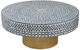 A & B Home Janus Gray and Ivory Capiz Coffee Table with Gold Base -0