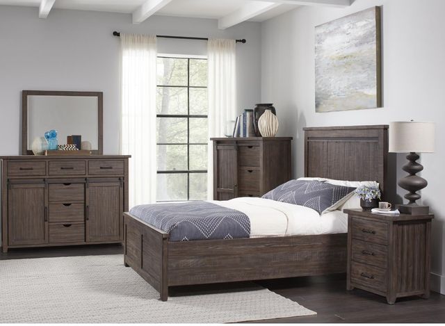 Jofran Inc. Madison County 4-Piece Barnwood Queen Panel Bedroom Set-1