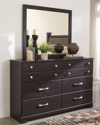 Signature Design by Ashley® Reylow Dark Brown Dresser and Mirror Set-1