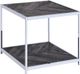 Elements International Archer Chrome Square End Table-0