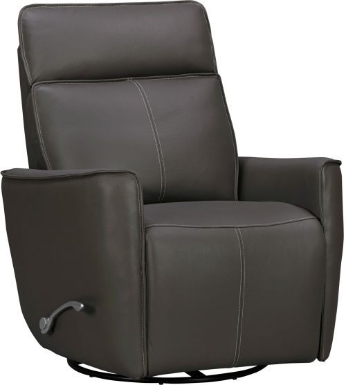 Parker House® Roxy Abby Dark Gray Leather Manual Swivel Glider Recliner-0