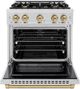 ZLINE Select Autograph Edition 30" Satin Stainless Steel Convection Pro Style Gas Range with Champagne Bronze Accents-1