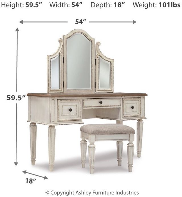 Signature Design by Ashley® Realyn Vanity/Mirror/Stool Set-1
