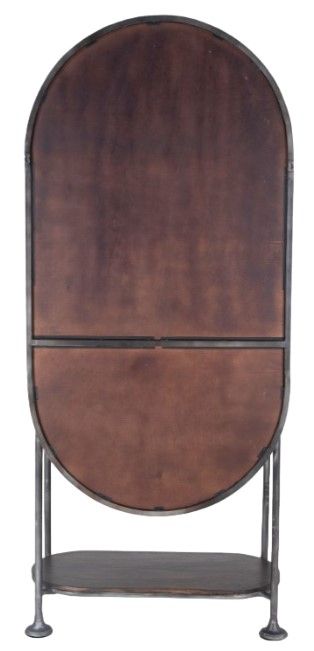 Home Trends & Design Bowery Natural Oval Bar Cabinet-3