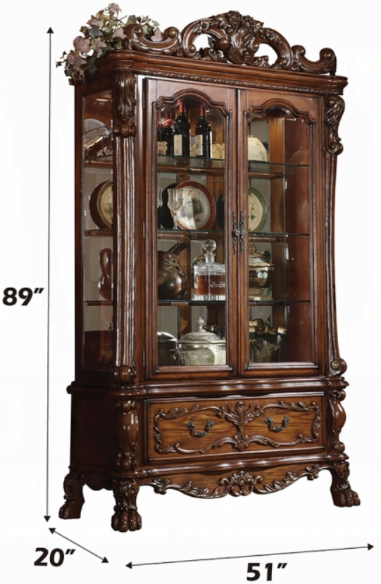ACME Furniture Dresden Cherry Curio Cabinet | Wood's Furniture