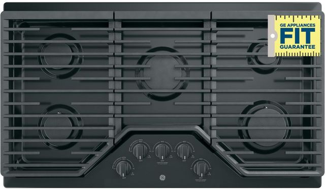 GE® 36" Black Built-In Gas Cooktop-8