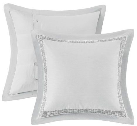 Olliix by Madison Park Signature Windham Grey Queen Jacquard Comforter Set-4