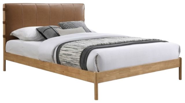 Meridian Furniture Asher Coganc/Natural King Upholstered Panel Bed-0