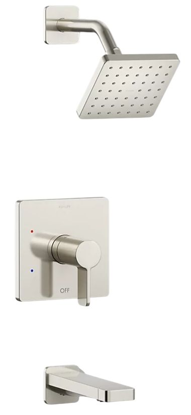 KOHLER® Parallel® Rite-Temp® Vibrant Polished Nickel 1.75 GPM Bath and Shower Trim Kit-0