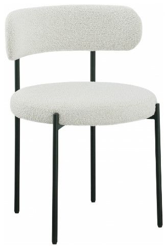 Meridian Furniture Beacon Cream/Black Boucle Upholstered Dining Chair-0