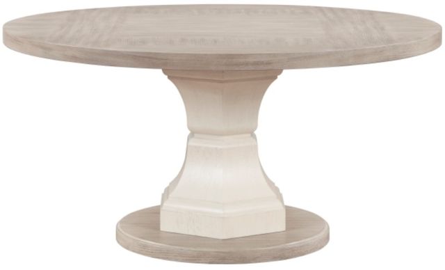 Homelegance® Lofton Light Gray Round Dining Table with White Base-0