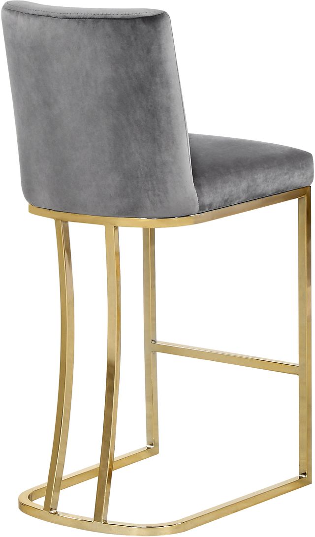 Meridian Furniture Heidi Gray Velvet Counter Stool-1