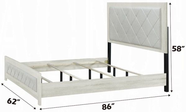 ACME Furniture Jehoram Beige Queen Upholstered Panel Bed-2
