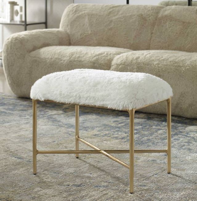 Uttermost® Charmed Cream/Soft Gold Small Bench-1
