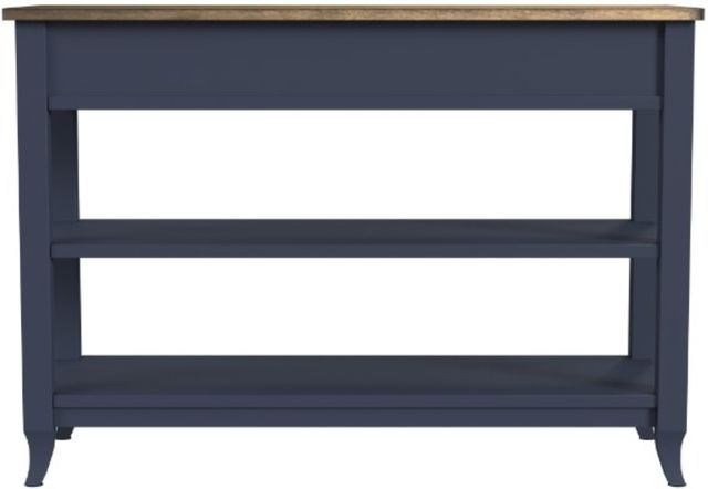 Null Furniture Mystic Navy/Toasted Almond Sofa/Media Console Table-1