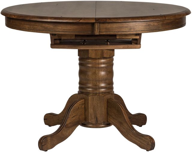 Liberty Furniture Carolina Crossing 5-Piece Antique Honey Pedestal Dining Set-1