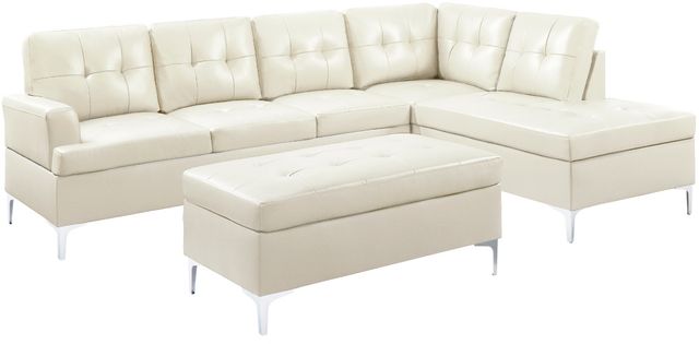 Homelegance® Barrington White Ottoman-2