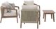 Signature Design by Ashley® Nature Lane 4-Piece Brown/White Nuvella Outdoor Conversation Table Set-2