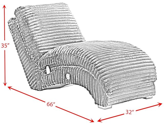 Elements International Nori Black Chaise with Heat Massage, USBC and LED-2