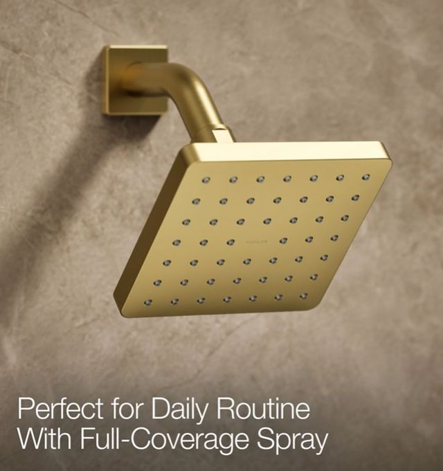 KOHLER® Honesty® Rite-Temp® Vibrant Brushed Moderne Brass 2.5 GPM Bath and Shower Trim Kit with Push-Button Diverter-3