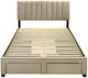 Coaster® Wheatland Light Brown Eastern King Upholstered Panel Bed-1