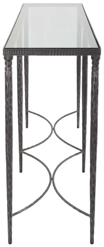Uttermost® Washington Glass Top Console Table with Rustic Black Frame-3
