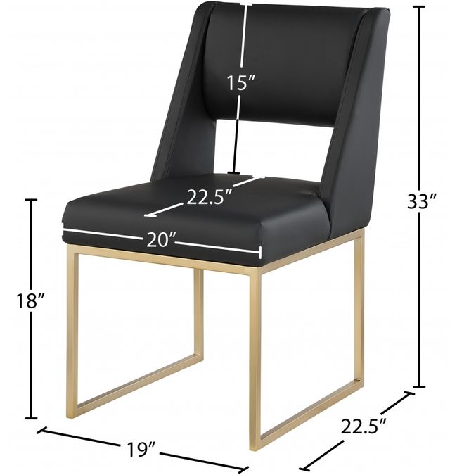 Meridian Furniture Jayce Black Vegan Leather Dining Side Chair-2