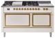 Ilve® Nostalgie II Noblesse 60'' Antique White Pro Style Dual Fuel Range with Brass Trim-0