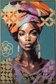 Classy Living Captivating Radiant Elegance: Afrocentric Muse Wall Art-0