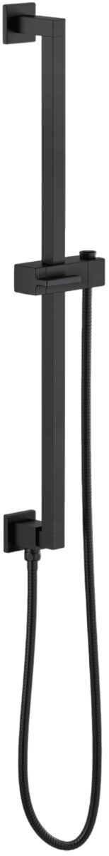 Brizo Essential™ Matte Black Linear Square Slide Bar With Hose-0