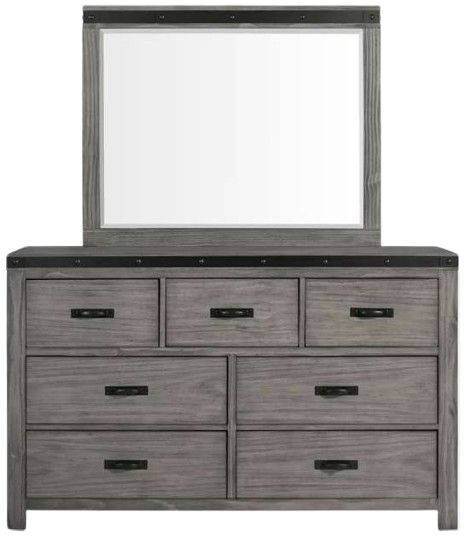 Elements International Wide 4-Piece Gray Queen Panel Bedroom Set-2