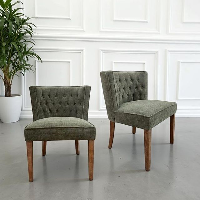 Nest Home Collections Charlie Forest Green/Gray Wash Dining Chair-1