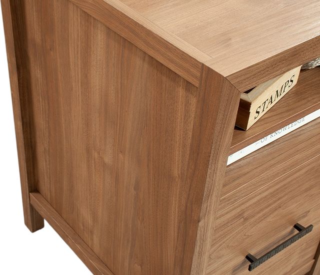 Sauder® Pacific View® Saddle Walnut™ L-Shaped Desk with Storage-4