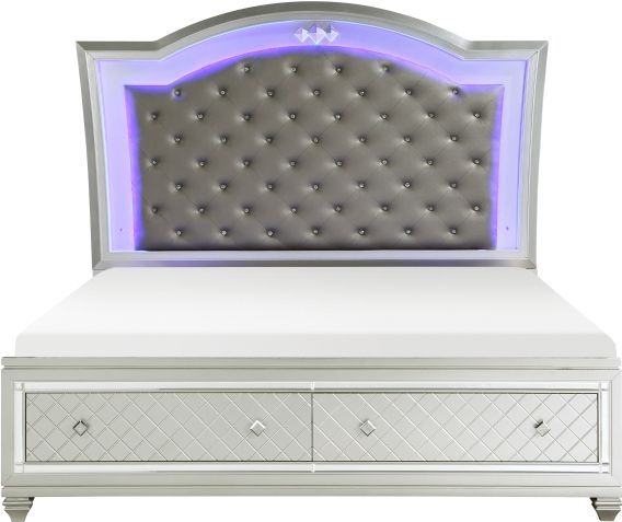 Homelegance® Leesa 4-Piece Silver Queen Platform Bed Set-1