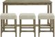Elements International Oak Lawn 4-Piece Cream/Oak Gray Bar Table Set-1