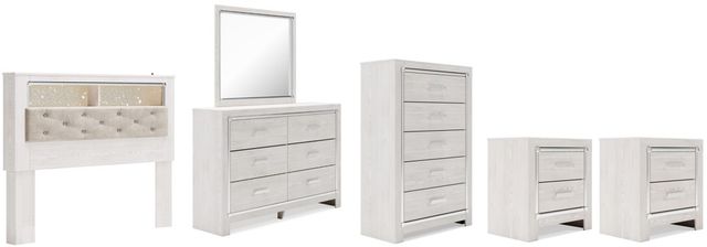 Signature Design by Ashley® Altyra 6-Piece White Queen Bookcase Headboard Bed Set-0